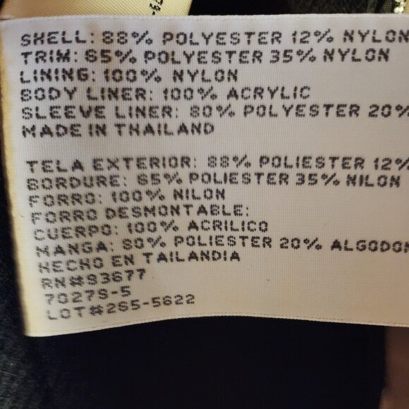 Women's Petite Medium St. John's Bay Tan/Black Anorak Full Zip Hooded Jacket - Picture 9 of 10